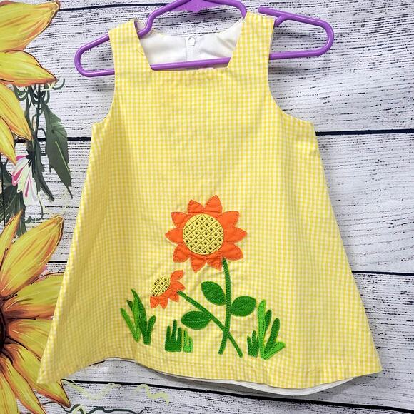 Sophie Rose Yellow and White Checkered Summer Dress18mo - Picture 1 of 8